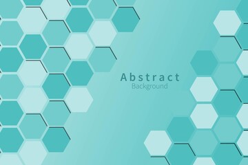 Sky Blue Hexagon Geometric digital Background. Honeycomb pattern concept. Vector Design.