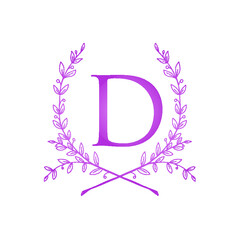 Purple Initial D Wedding Vector