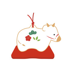 年賀状素材　丑年　土鈴