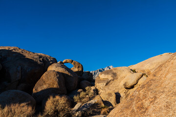 Mount Whitney and Mobius Arch, Alabama Hills NRA, California, USA