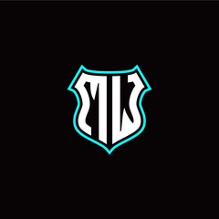 M W initials monogram logo shield designs modern