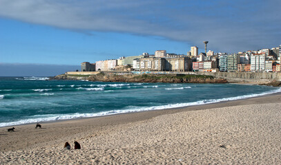 Orzan beach in La Coruna, Spain