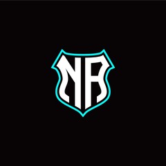 N A initials monogram logo shield designs modern