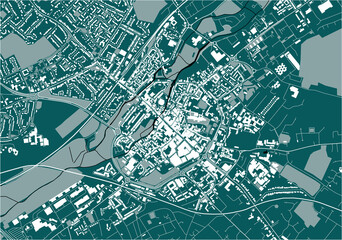 map of the city of Canterbury, Kent, UK
