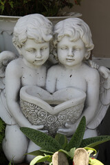 Little cupid statue were embraced.
