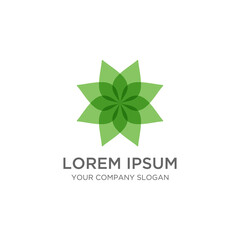 Green leaf vector logo  design template.