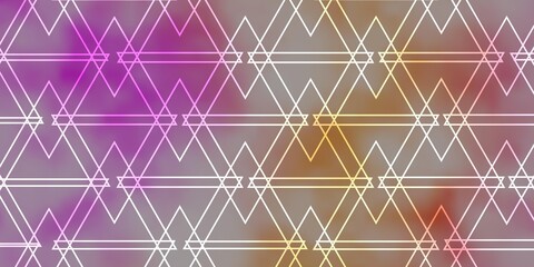 Fototapeta premium Light Pink, Yellow vector backdrop with lines, triangles. Colorful illustration with triangles in simple style. Pattern for websites.