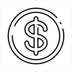 Dollar Sign Line Icon With Line Cutting Style Illustration Creative Design Vector