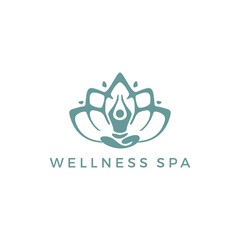 Fototapeta premium Wellness Spa Lotus Logo Design Idea