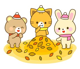 秋の動物イラスト