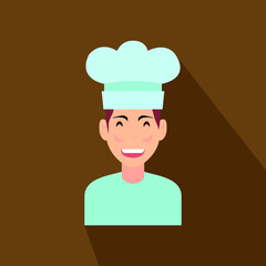 Male Chef Cooking Kitchen Character Design Vector Icon Flat