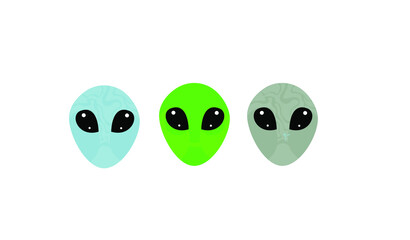 Cute aliens set, vector illustration