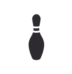Bowling game. Bowling pin. Bowling skittle. Logo template. Stencil skittle. Bowling club, tournaments. Simple icon skittle. Vector icon. Transparent background.