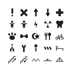 Sign icon set vector solid for website, mobile app, presentation, social media. Suitable for user interface and user experience.