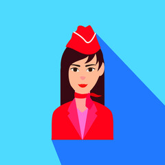 Hostess Female Woman Creative Colorful Character Design Vector Icon Flat