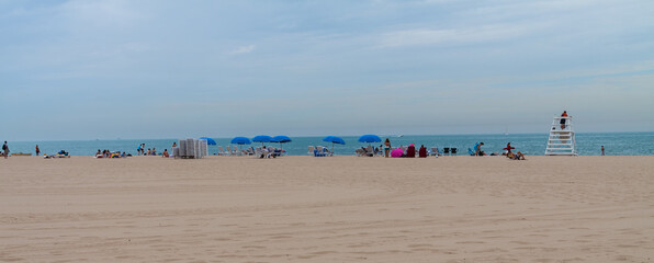 North Avenue Beach on Lakeshore Drive, Chicago,Illinois, USA