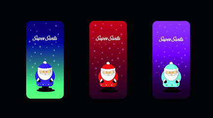 Christmas wallpaper for smartphone or tablet with Santa, new year background