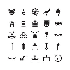Carnival icon set vector solid for website, mobile app, presentation, social media. Suitable for user interface and user experience.