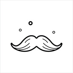 Mustache Man Dad Daddy Father Sparkle Line Icon Illustration Creative Design