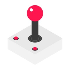Isometric retro joystick icon. Video game controller