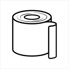 Toilet Roll Paper New With Tissue Simple Line Icon Illustration Creative Design Vector