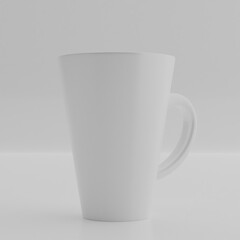 3d rendering background. Ceramic mug on white background. blank drink cup for your design. mug or glass mockup.