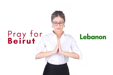 Pray for Lebanon. Pray for Beirut background. Lebanon on dark background. Massive explosion on...