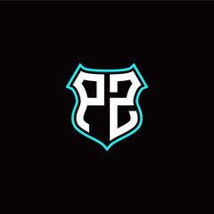 P Z initials monogram logo shield designs modern