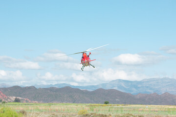 Fototapeta na wymiar helicopter in action