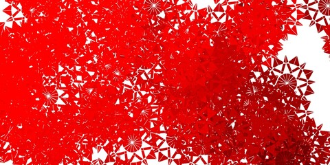 Light Orange vector background with christmas snowflakes.