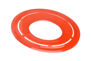 Red plastic flying disk