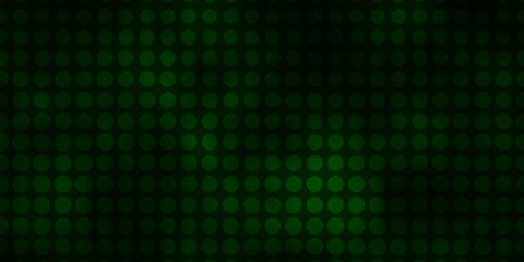 Dark Green vector backdrop with circles. Glitter abstract illustration with colorful drops. Pattern for wallpapers, curtains.
