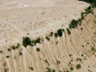 Old flooded sand pit aerial photo