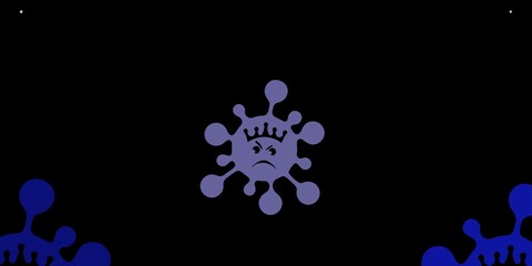 Dark blue vector template with flu signs.