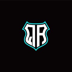 Q A initials monogram logo shield designs modern
