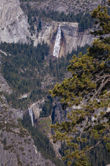 Nevada and Vernal Falls in Yosemite Valley from Panorama Trail
