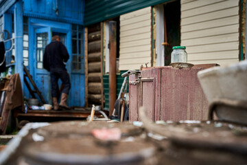 man working on a construction site