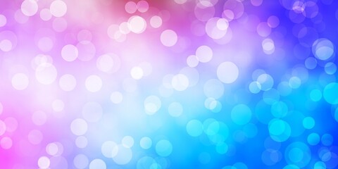 Light Blue, Red vector pattern with circles. Glitter abstract illustration with colorful drops. Design for your commercials.