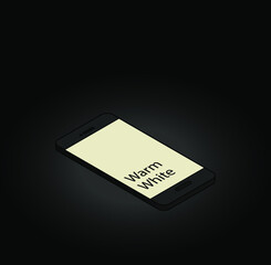 Colour temperature of a mobile / cellular phone screen. Warm white.