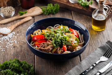 Asian uyghur cuisine dish guiru laghman noodles