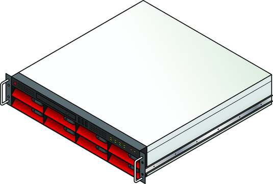 Rack-mount server component: a 2u blade server with 8 blades installed.