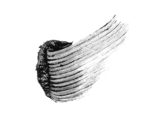 Black mascara brush strokes isolated on white