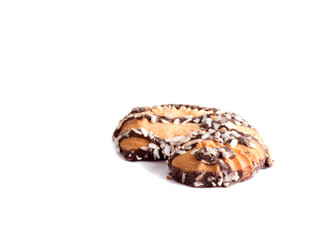 Shortbread biscuits on a white background.