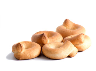 Shortbread biscuits on a white background