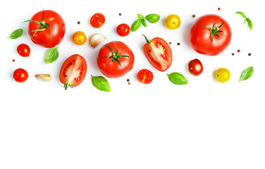 Fototapeta premium Fresh ripe tomatoes and seasonings