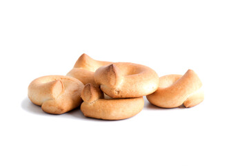 Shortbread biscuits on a white background.