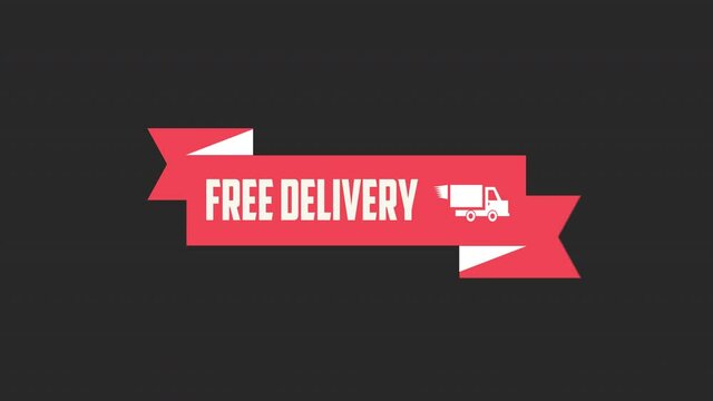 free delivery word animation motion graphic video with Alpha Channel, transparent background use for website banner, coupon,sale promotion,advertising, marketing 4K Footage