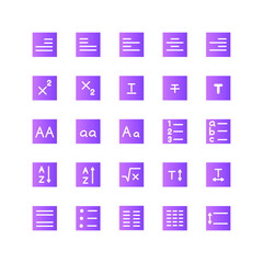Text Editor icon set vector gradient for website, mobile app, presentation, social media. Suitable for user interface and user experience.