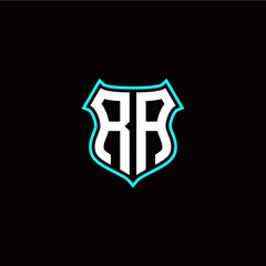 R A initials monogram logo shield designs modern
