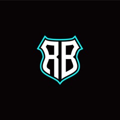 R B initials monogram logo shield designs modern